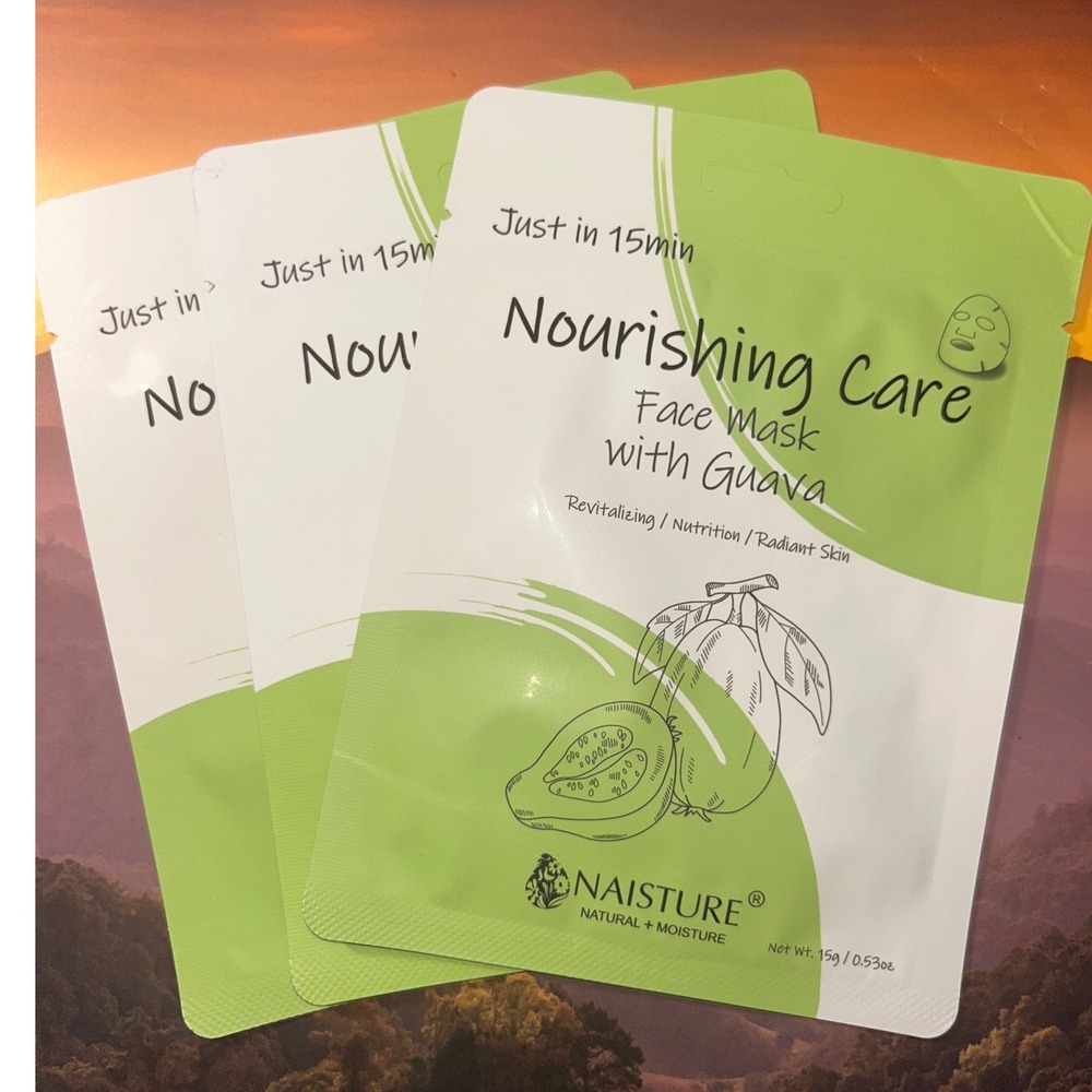 Naisture Nourishing Care Face Mask with Guava Revitalizing Nutrition 3 pack
